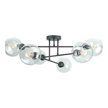 Chandelier on a pole VASCO 6xE27/60W/230V black/clear