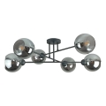 Chandelier on a pole VASCO 6xE27/60W/230V black/smoky black