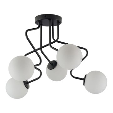 Chandelier on a pole ZIGZAG 5xG9/12W/230V black
