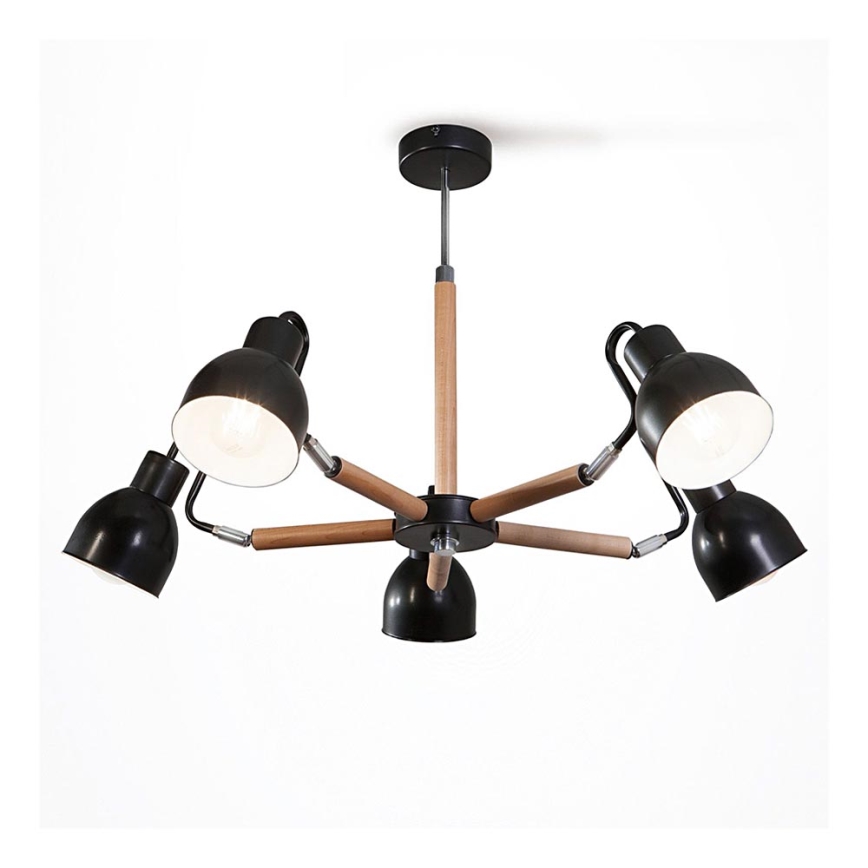 Chandelier on a rod KALITHEA 5xE27/60W/230V black