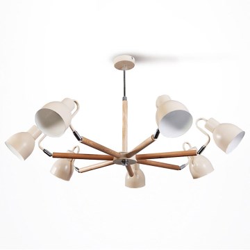 Chandelier on a rod KALLITHEA 7xE27/60W/230V beige