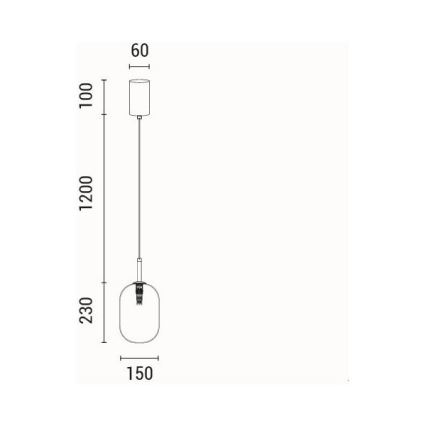 Chandelier on a string 1xE14/25W/230V clear d. 15 cm