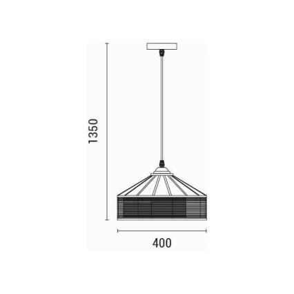 Chandelier on a string 1xE27/15W/230V beige