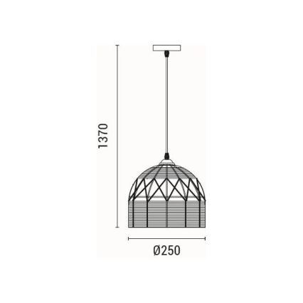 Chandelier on a string 1xE27/15W/230V beige