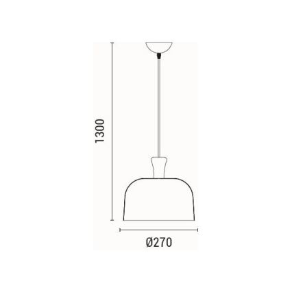Chandelier on a string 1xE27/15W/230V black d. 27 cm