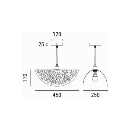 Chandelier on a string 1xE27/15W/230V black