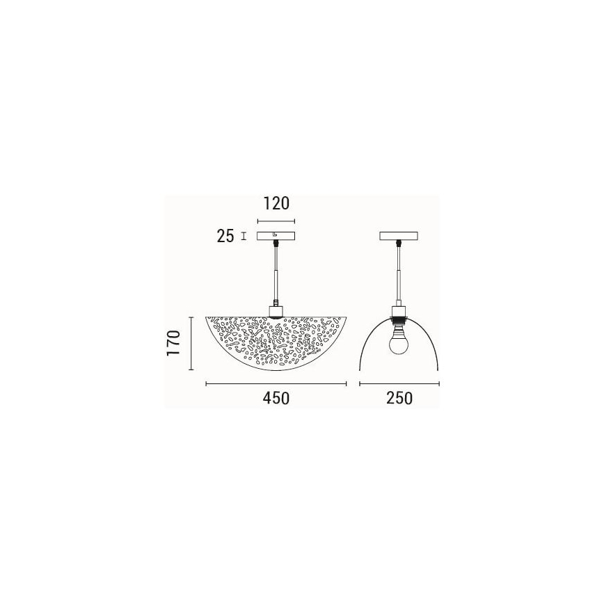 Chandelier on a string 1xE27/15W/230V black