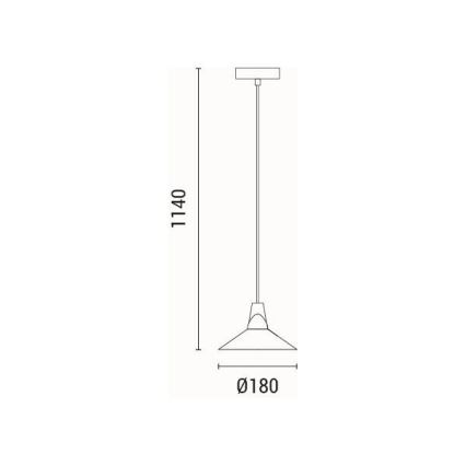 Chandelier on a string 1xE27/15W/230V black