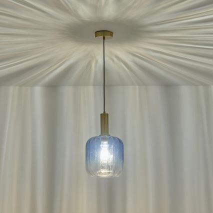 Chandelier on a string 1xE27/15W/230V blue/smoky d. 20 cm