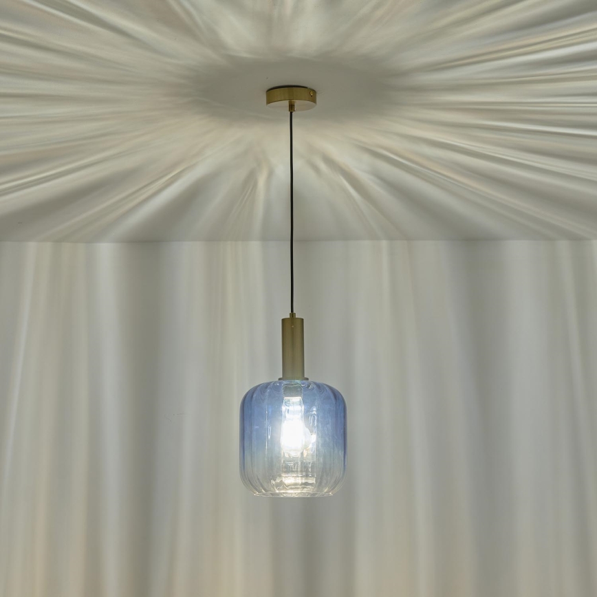 Chandelier on a string 1xE27/15W/230V blue/smoky d. 20 cm