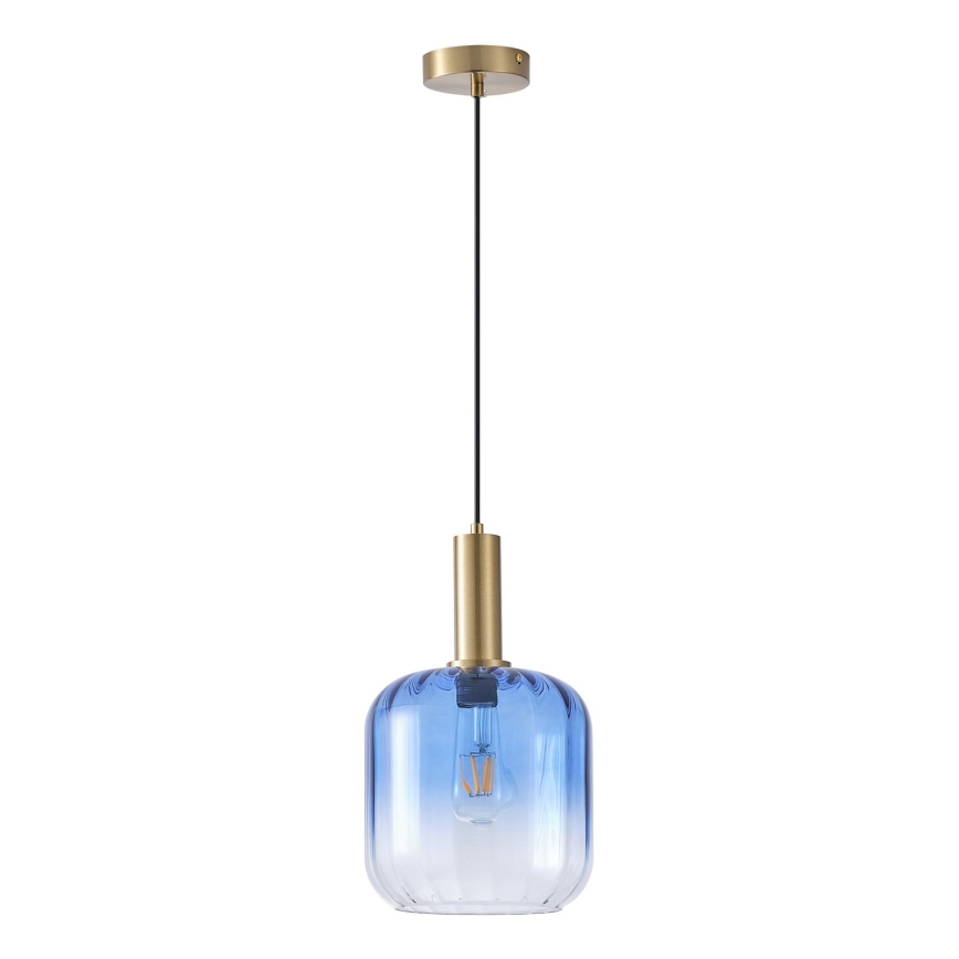 Chandelier on a string 1xE27/15W/230V blue/smoky d. 20 cm