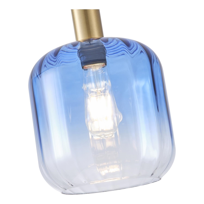 Chandelier on a string 1xE27/15W/230V blue/smoky d. 20 cm