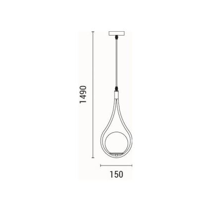 Chandelier on a string 1xE27/15W/230V brass