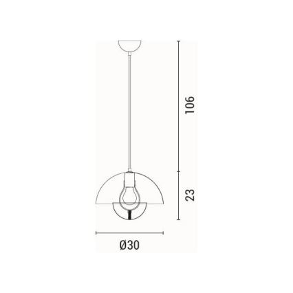 Chandelier on a string 1xE27/15W/230V creamy