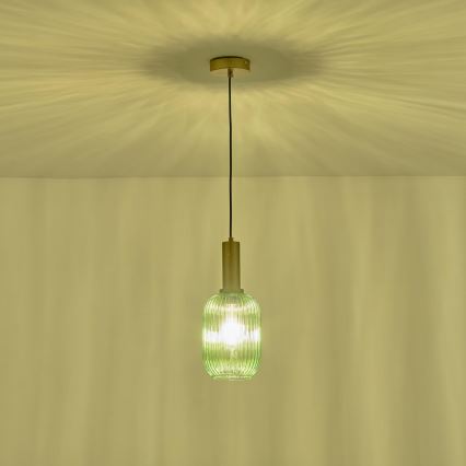 Chandelier on a string 1xE27/15W/230V green 13 cm