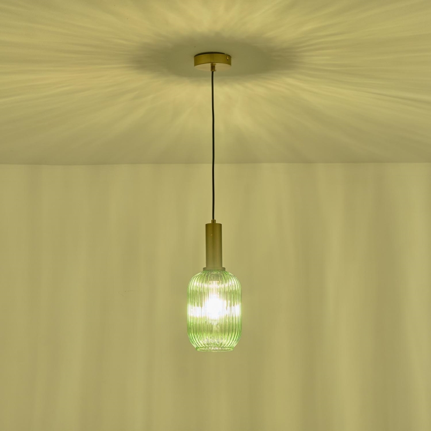 Chandelier on a string 1xE27/15W/230V green 13 cm