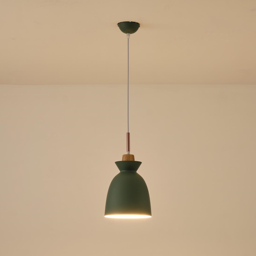 Chandelier on a string 1xE27/15W/230V green d. 19,5 cm