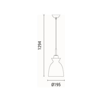 Chandelier on a string 1xE27/15W/230V green d. 19,5 cm