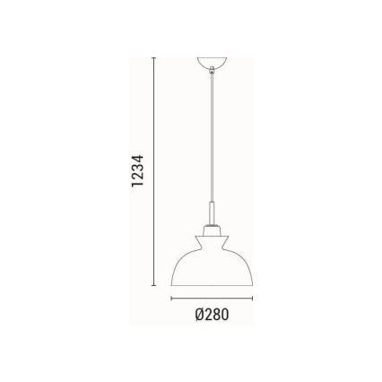 Chandelier on a string 1xE27/15W/230V green d. 28 cm