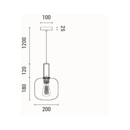 Chandelier on a string 1xE27/15W/230V green pr. 20 cm