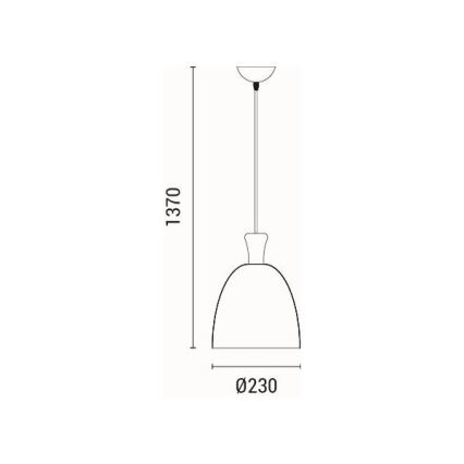 Chandelier on a string 1xE27/15W/230V grey d. 23 cm