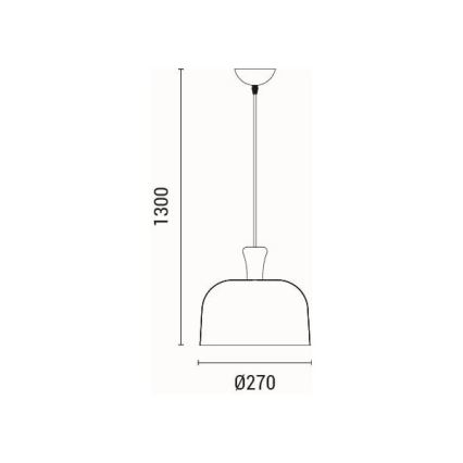 Chandelier on a string 1xE27/15W/230V grey d. 27 cm