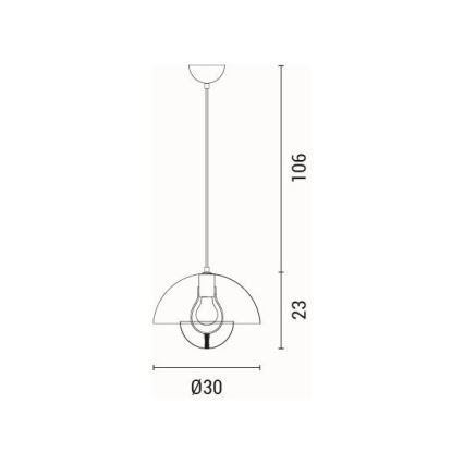 Chandelier on a string 1xE27/15W/230V red