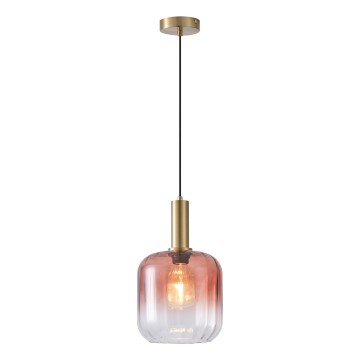 Chandelier on a string 1xE27/15W/230V red/smoky d. 20 cm