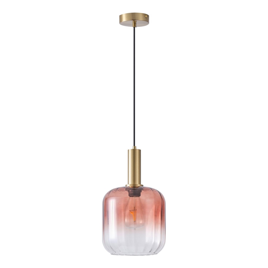 Chandelier on a string 1xE27/15W/230V red/smoky d. 20 cm