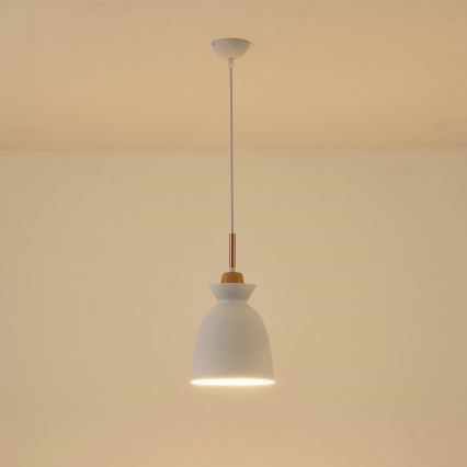 Chandelier on a string 1xE27/15W/230V white d. 19,5 cm