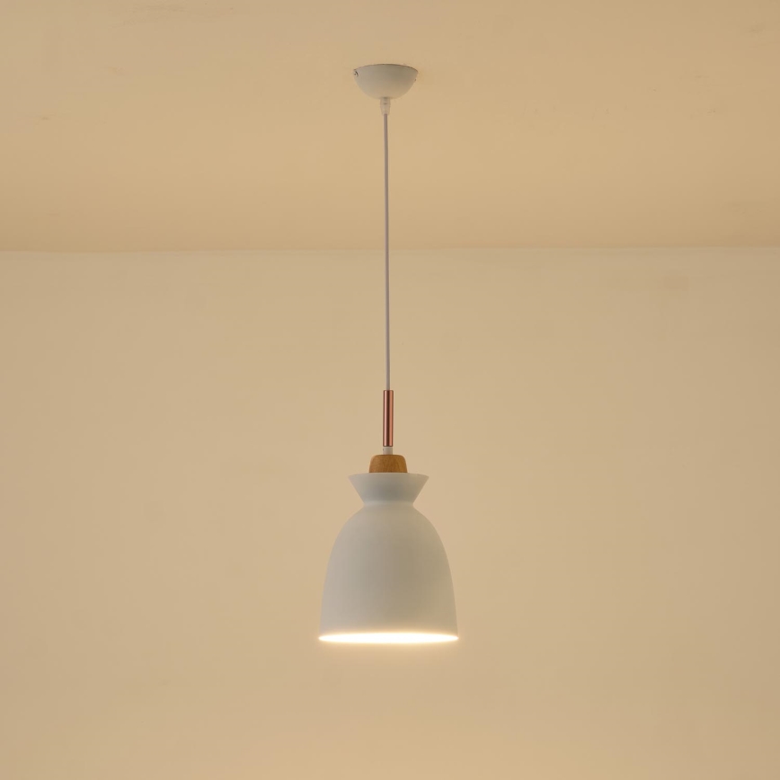 Chandelier on a string 1xE27/15W/230V white d. 19,5 cm
