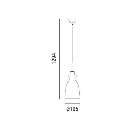 Chandelier on a string 1xE27/15W/230V white d. 19,5 cm