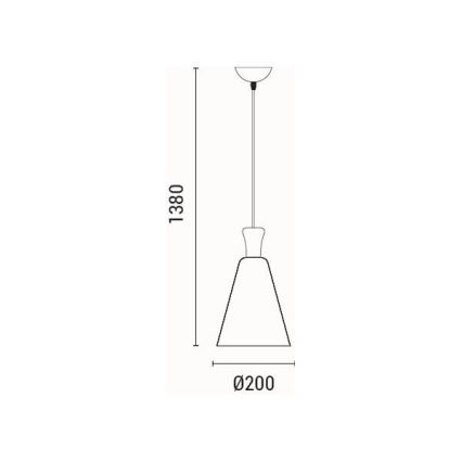 Chandelier on a string 1xE27/15W/230V white d. 20 cm