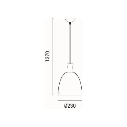 Chandelier on a string 1xE27/15W/230V white d. 23 cm