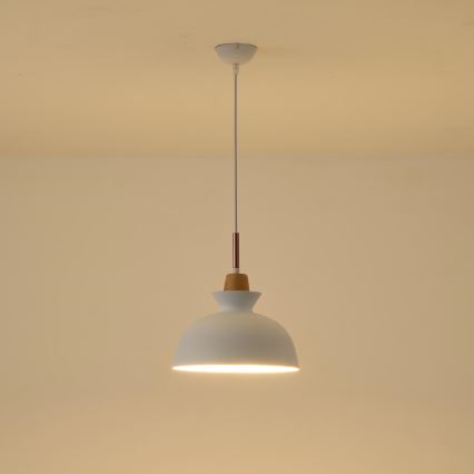 Chandelier on a string 1xE27/15W/230V white d. 28 cm