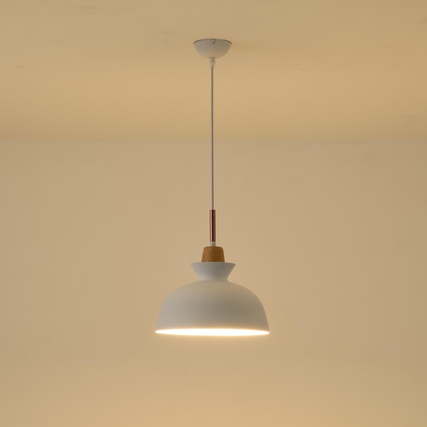 Chandelier on a string 1xE27/15W/230V white d. 28 cm