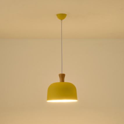 Chandelier on a string 1xE27/15W/230V yellow pr. 27 cm