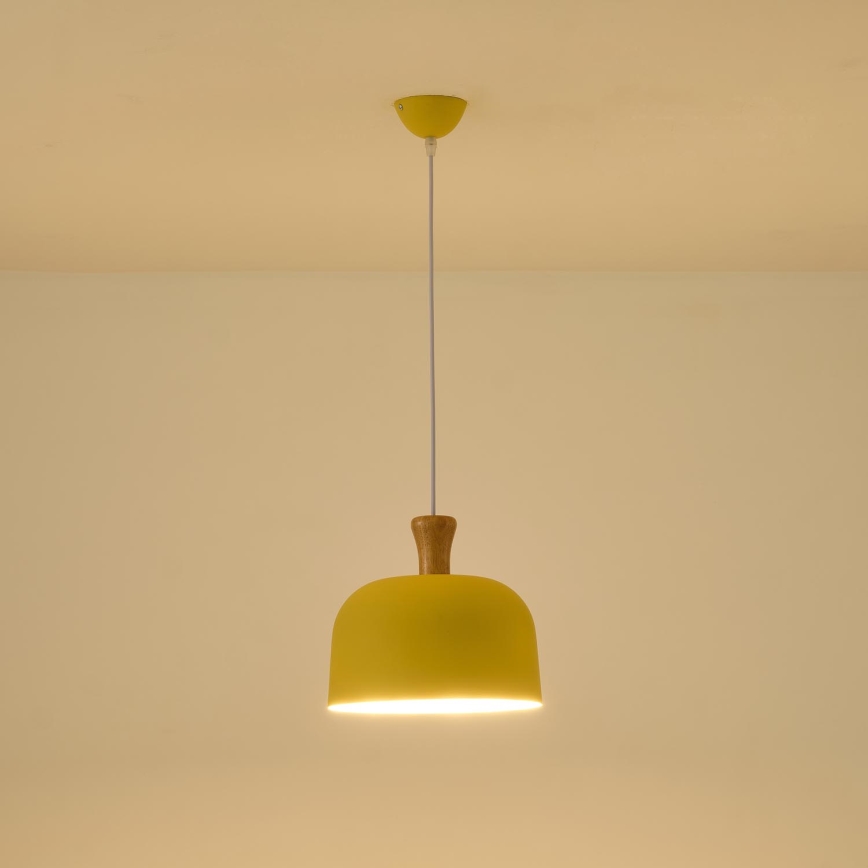 Chandelier on a string 1xE27/15W/230V yellow pr. 27 cm