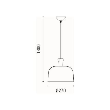 Chandelier on a string 1xE27/15W/230V yellow pr. 27 cm