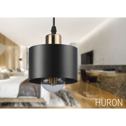 Chandelier on a string 1xE27/35W/230V d. 12 cm black/gold