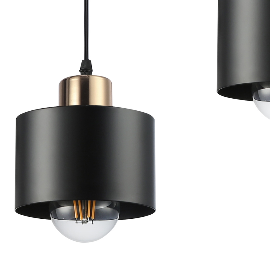 Chandelier on a string 1xE27/35W/230V d. 12 cm black/gold