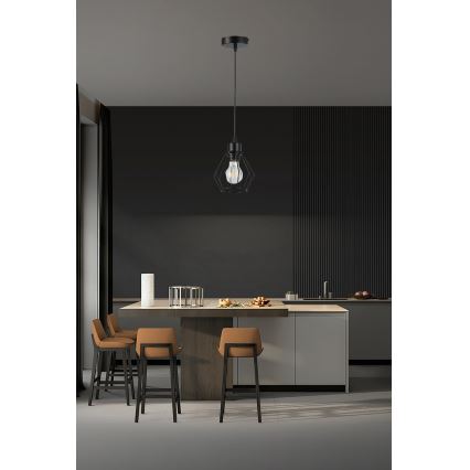 Chandelier on a string 1xE27/35W/230V d. 18 cm black