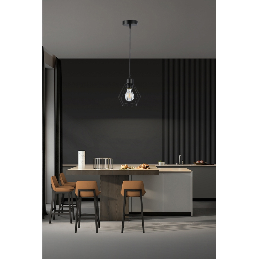 Chandelier on a string 1xE27/35W/230V d. 18 cm black