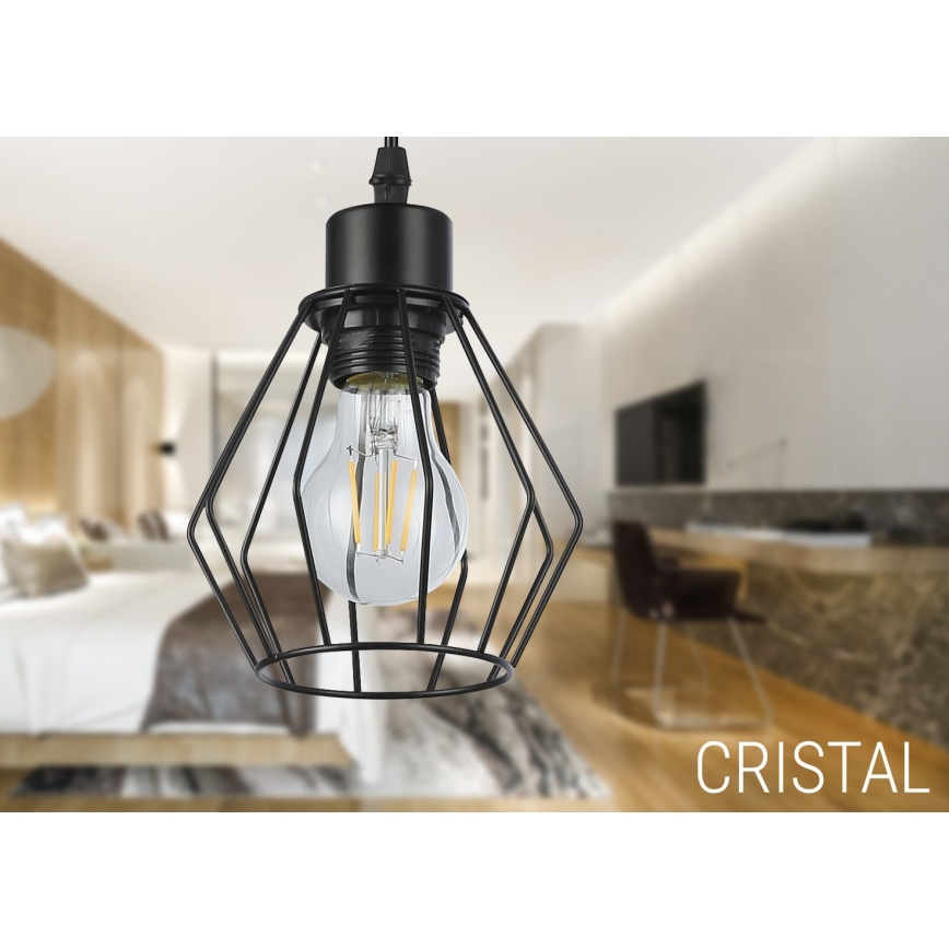 Chandelier on a string 1xE27/35W/230V d. 18 cm black