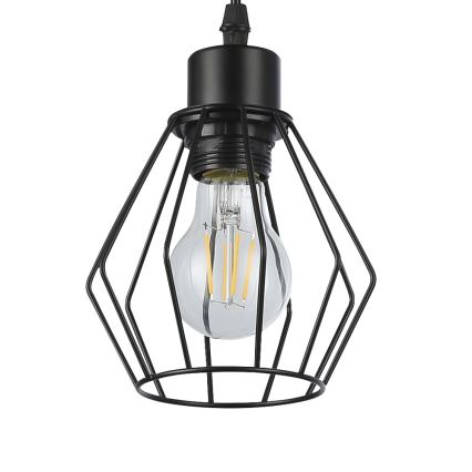 Chandelier on a string 1xE27/35W/230V d. 18 cm black