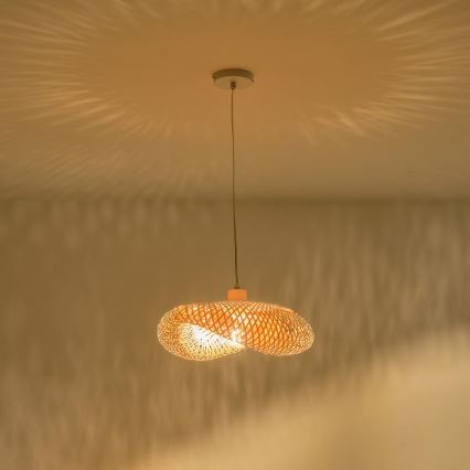 Chandelier on a string 1xE27/40W/230V bamboo