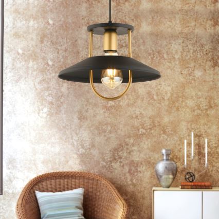 Chandelier on a string 1xE27/40W/230V black/gold