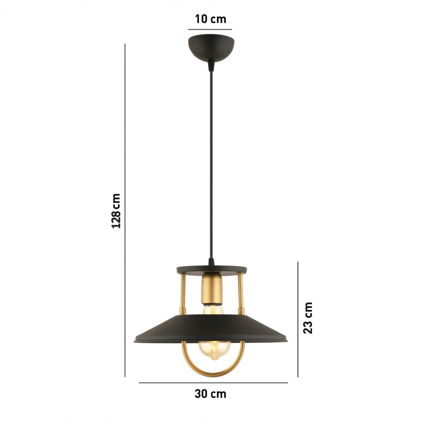 Chandelier on a string 1xE27/40W/230V black/gold