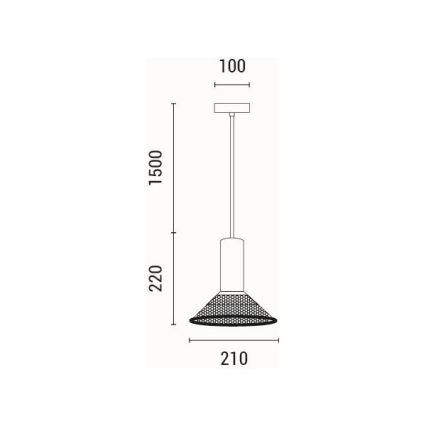 Chandelier on a string 1xE27/40W/230V black