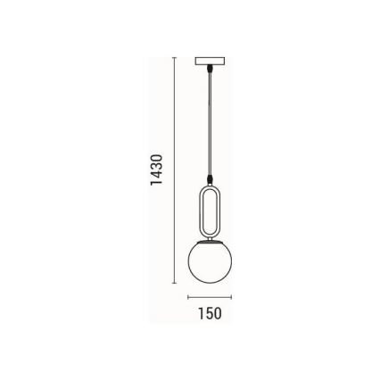 Chandelier on a string 1xE27/40W/230V brass